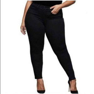Good American Good Legs Black Velvet Stretchy High Rise Skinny Pant Plus Size 18
